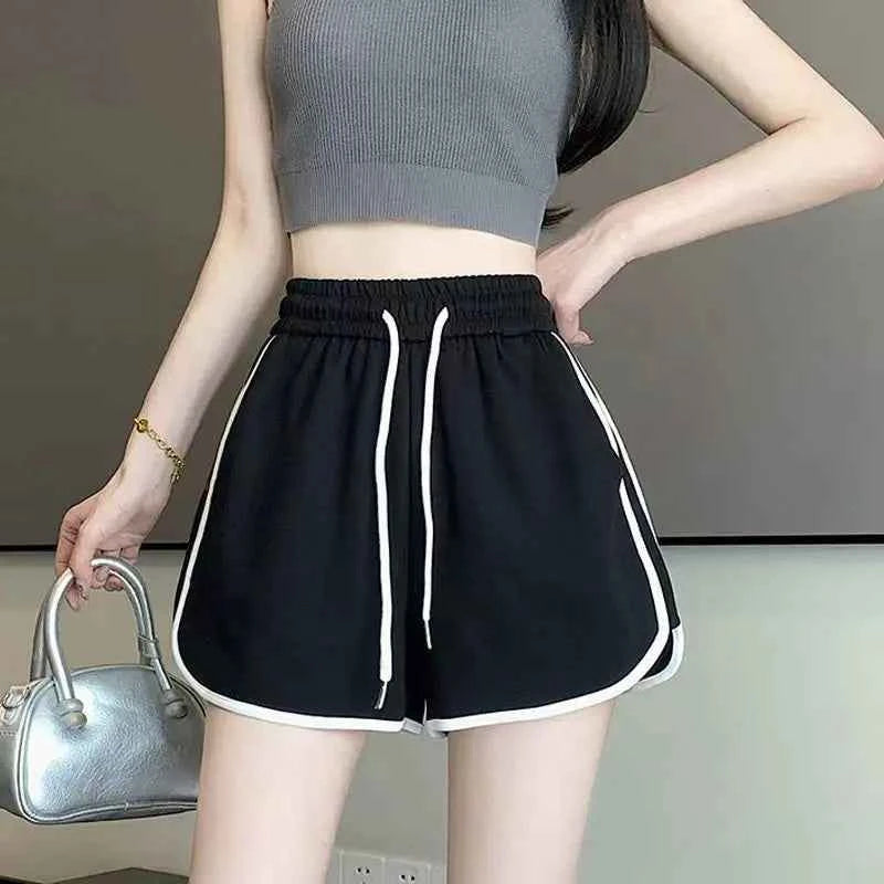 2026 Summer New Women Outdoor Sports and Fitness Shorts Korean Edition Sexy High Waist Yoga Casual Wide Leg Home Sleepers