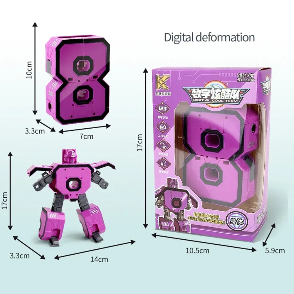Kids Educational Deformation Toys: Digital Number Bots & Tank Warrior Transformation Robots