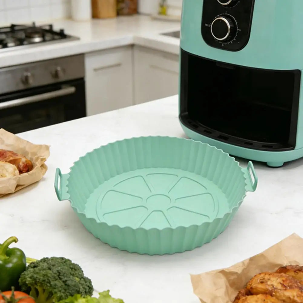 Air Fryer Silicone Liners Air Fryer Silicone Pot Reusable Silicone Air Fryer Liners Food Safe Non Stick Air-Fryer Accessories