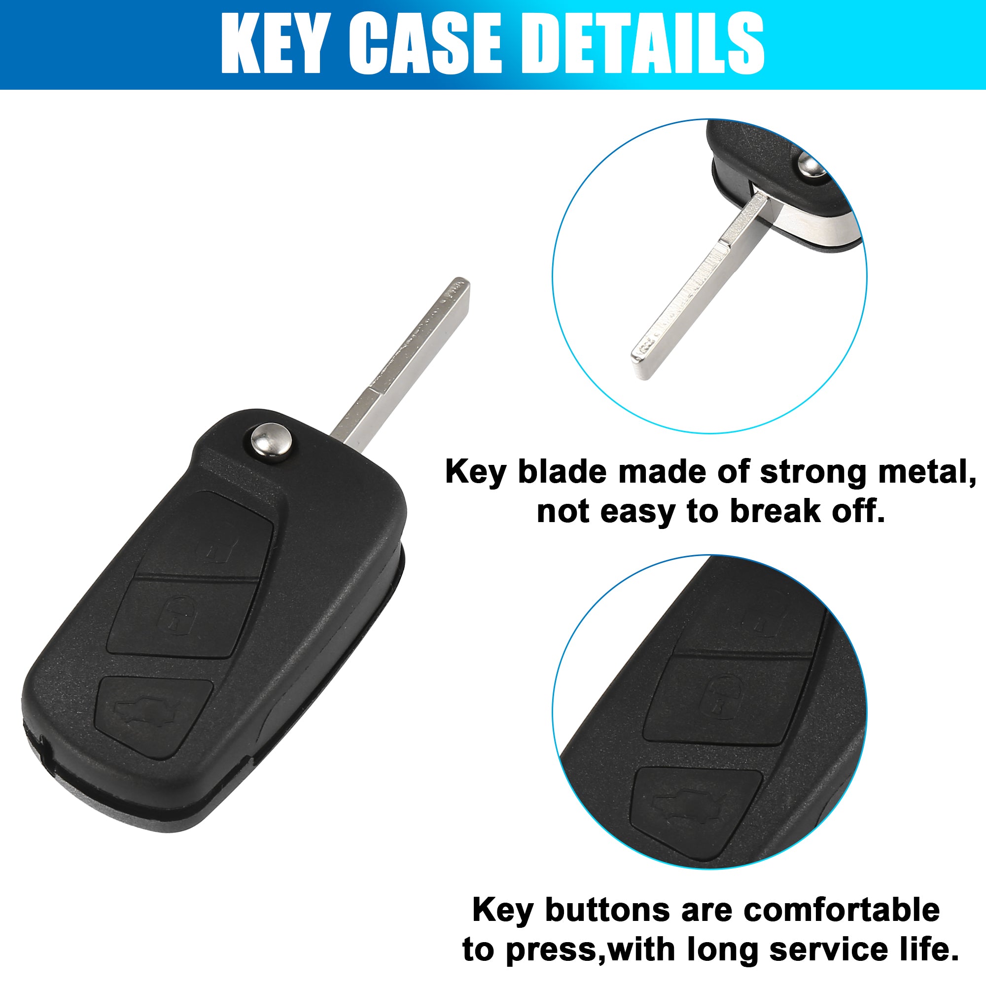X Autohaux 3 Key Auto Buttons Remote Control Car Fob Key for Case Shell for Ford Ka 2008-2013 Maintenance Tools Car Accessories