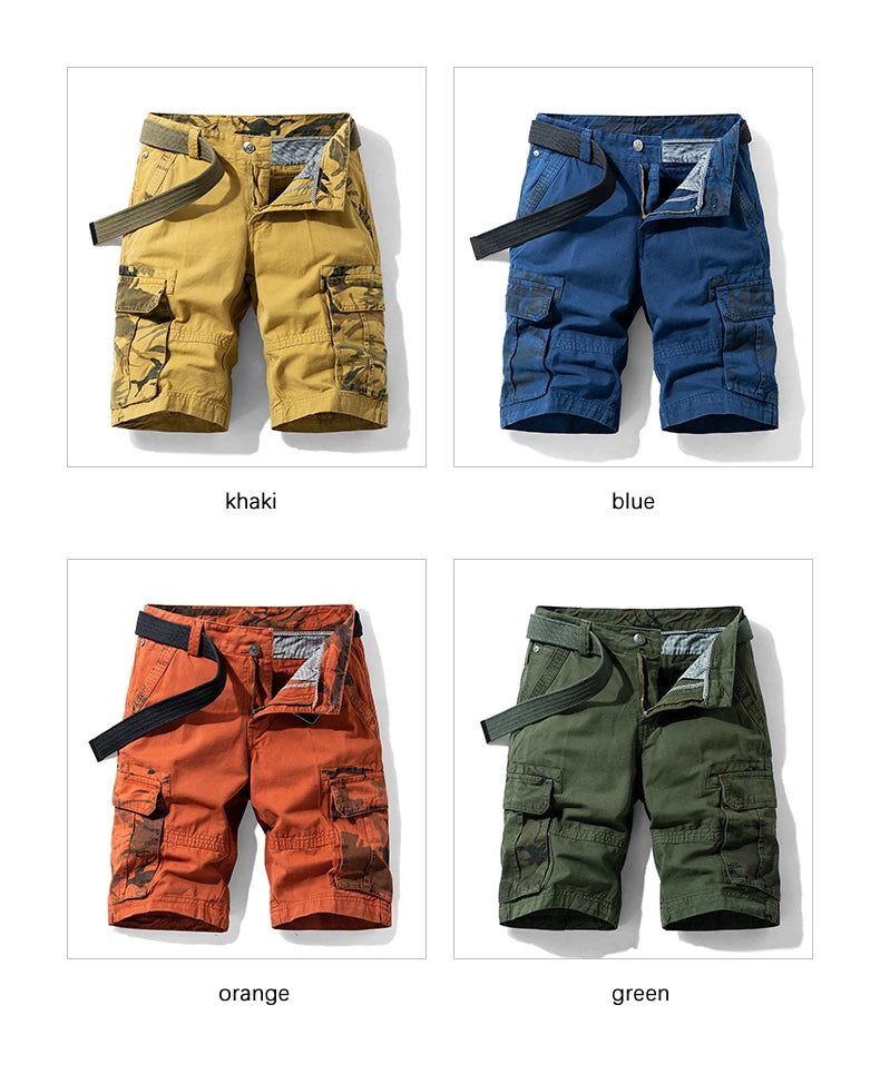 Summer New Tooling Shorts for Men American Style Trendy Loose Cargo Shorts Casual All-match Straight Cotton Short Pants