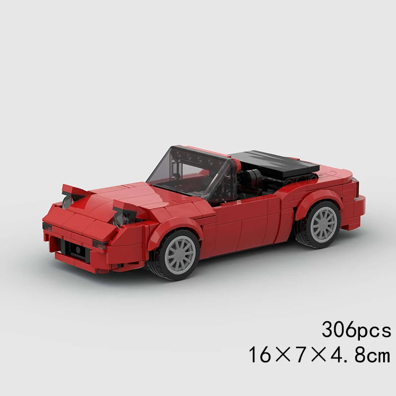 MOC Car Speed RX7 AE86 Chiron R8 Creative Racing Vehicle Model Building Block Super Race brick City Rally Sport Toy Technical