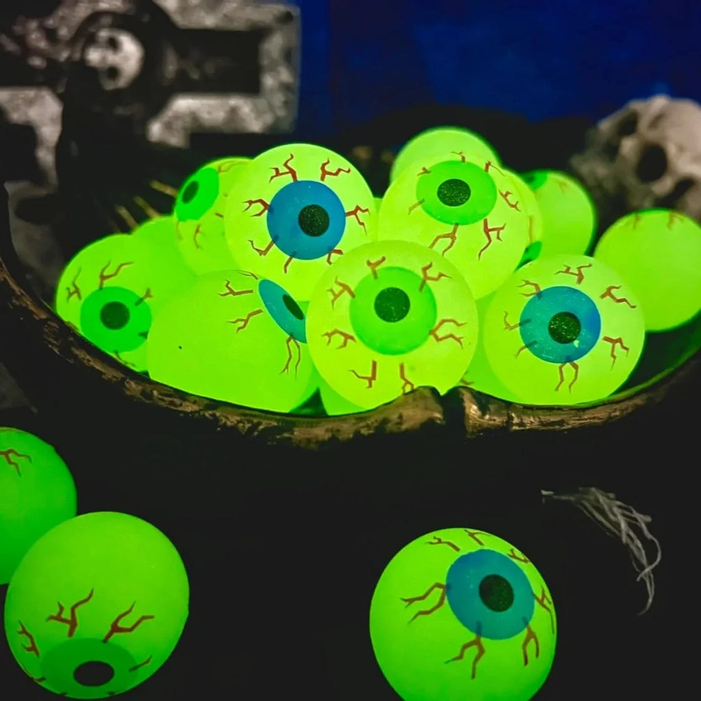 10/20Pcs Glow in The Dark Eyeball 32MM Bouncy Ball Halloween Supplies Toys Horror Luminous Scary Ball Kids Toys Gift
