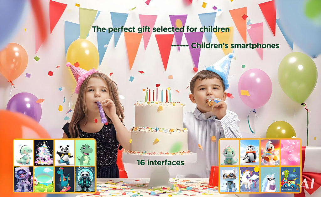 Kids Smartphone Toy with Camera & MP3 Player, Touchscreen Learning Phone for Boys Girls Silicone Pretend Cell Phone Gift
