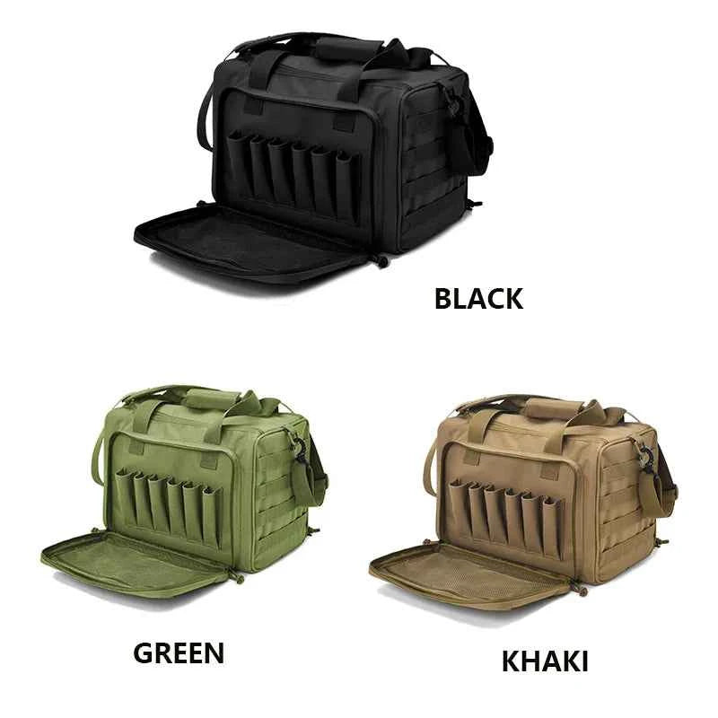 Gun Range Storage Bag Molle System Outdoor Hunting Accessory Nylon Gun Tactical Case Bags Pistol Tool Shoulder Pack Sniper Black