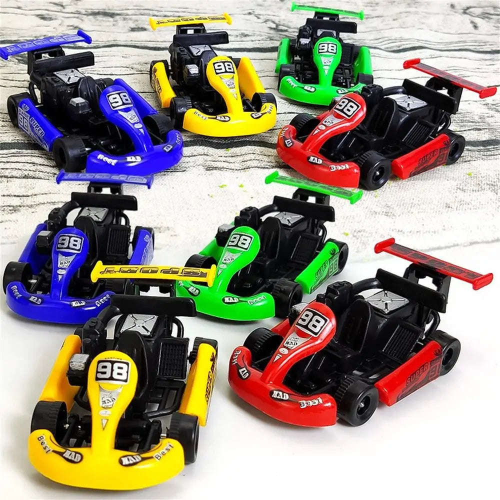 Kids Gift Four-wheel Pull Back Car Car Model Colorful Racing Model Kart Cartoon Plastic Racing Car Toy Children
