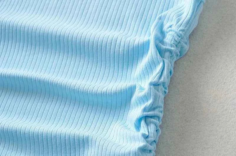 2025 Summer NEW Arrival Women Solid Color Sexy Causal Crop Top With String Both Side Club For Fashion Ladies