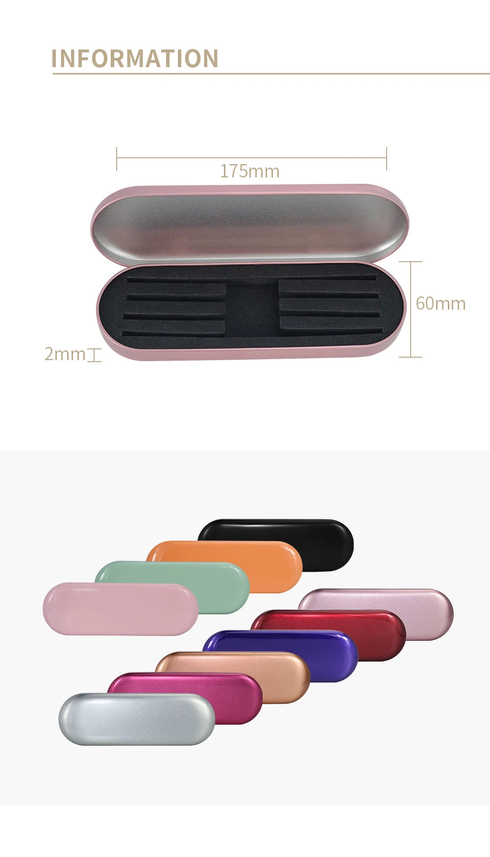 1 Pcs Eyelash Tweezer Storage Case Tinplate Material Easy To Carry Double Protection Different Size Color Box Tools Supplier