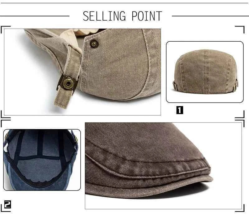 Spring Summer Vintage Cotton Beret Men Women Fashion Flat Visor Cap Casual Berets Retro Newsboy Hat Unisex Adjustable Sun Hats