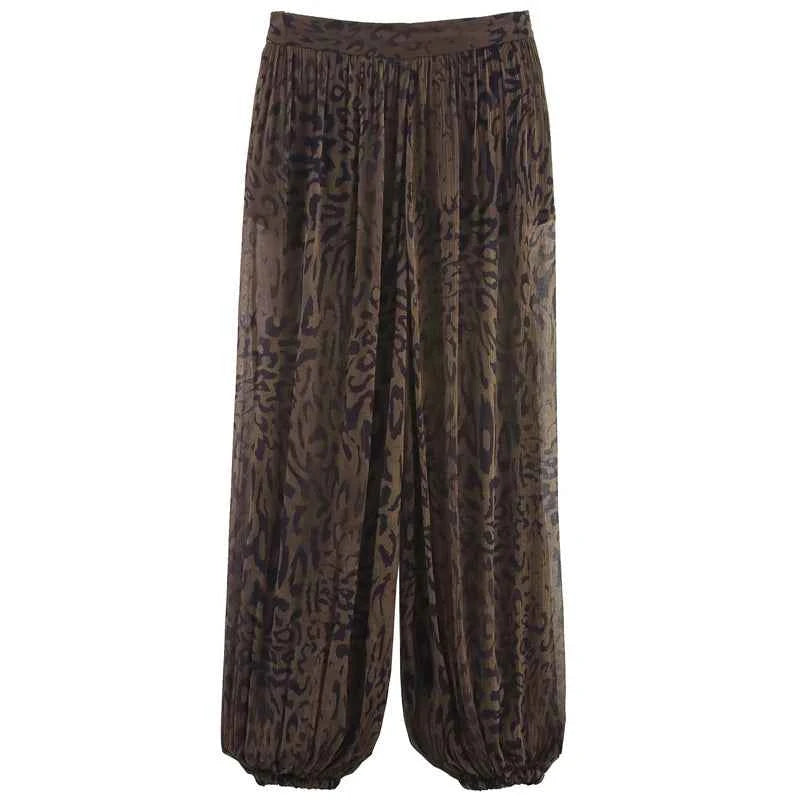 HXAO 2025 Women's Pants Animal Print Wide Pants Autumn Ladies Vintage Baggy Lantern Trousers Y2K Pleated Oversize Wide Leg Pants