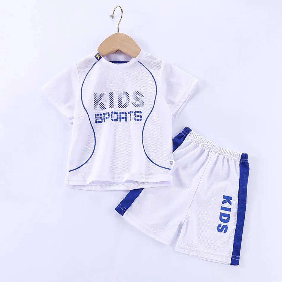 Baby T Shirt Shorts Boy Girl Summer Quick Drying Tops Bottoms Kids 2 Pcs Clothing Set Children Sleepwear Football Sport Clothes