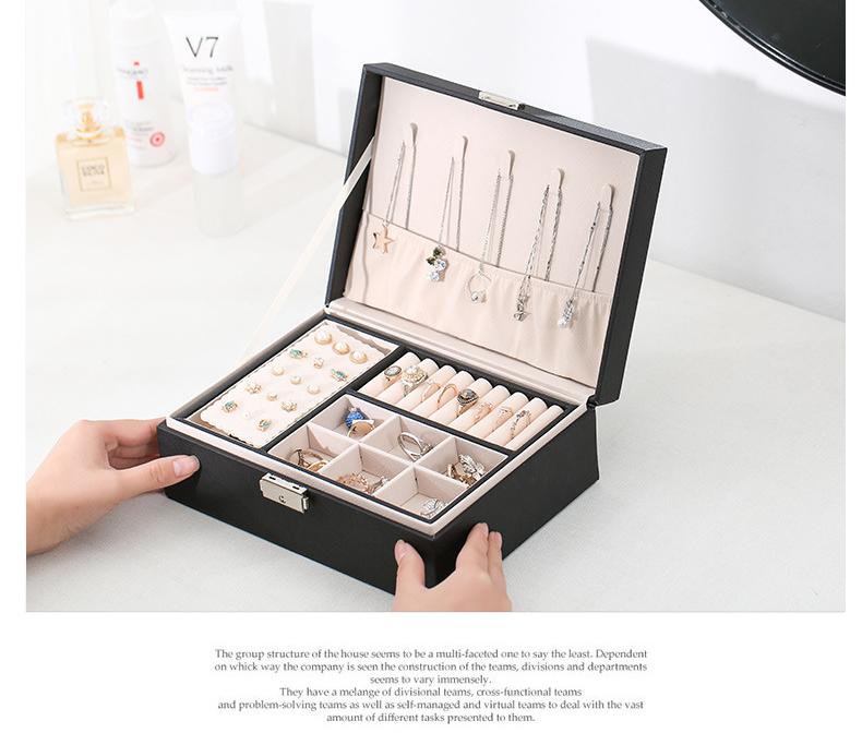 Double-layer Wooden Jewlery Box Ring Box Jewelry Boxes and Packaging with PU Leather Jewelry Storage Organizer and Makeup Case
