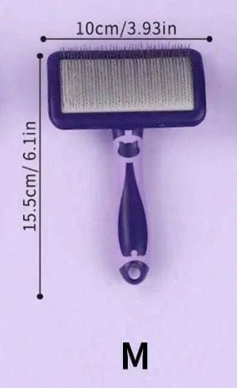 Purple M Color Dog Grooming Brush for Shedding and Detangling