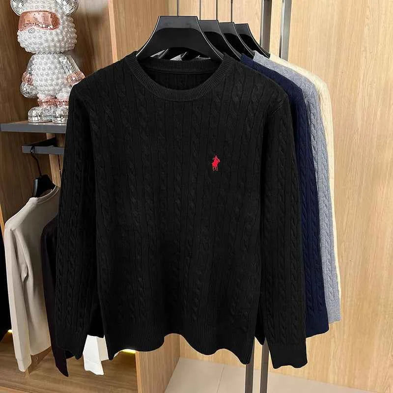 Hot High-End Luxury Man Long-Sleeved Knitwear Round Neck No Pilling No Fading Embroidery Spring New Sweater Leisure MensClothing