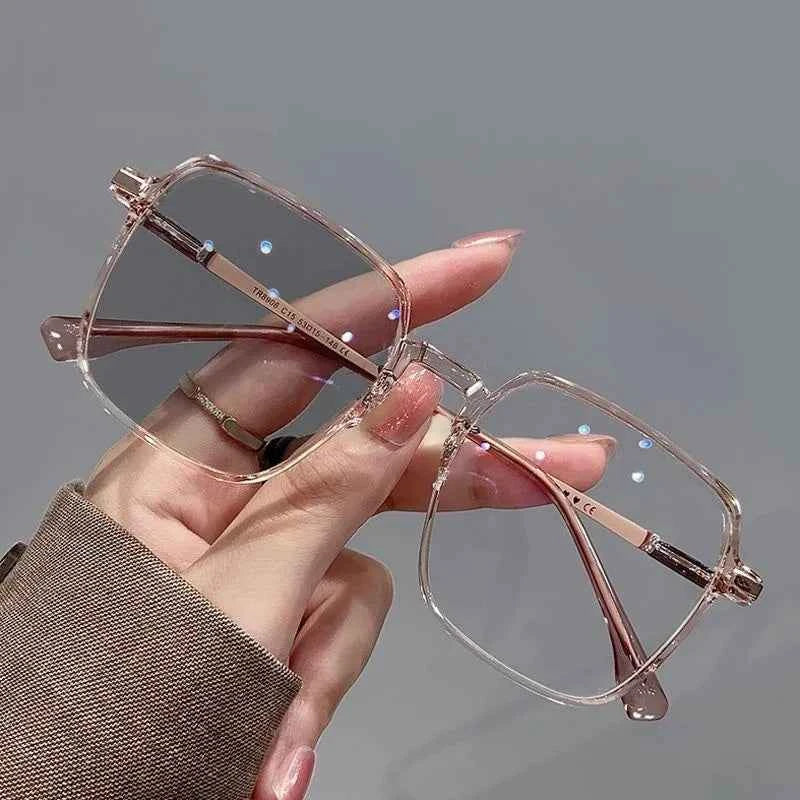 Photochromic Anti Radiation Glasses Metal Eyeglass For Woman Men
