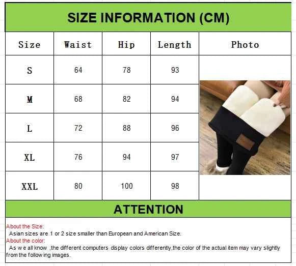 Winter Thicken Warm Leggings Women Lamb Cashmere Joggers High Waist Fleece Elastic Tights Warm Tights Pants Slim Velvet Legging