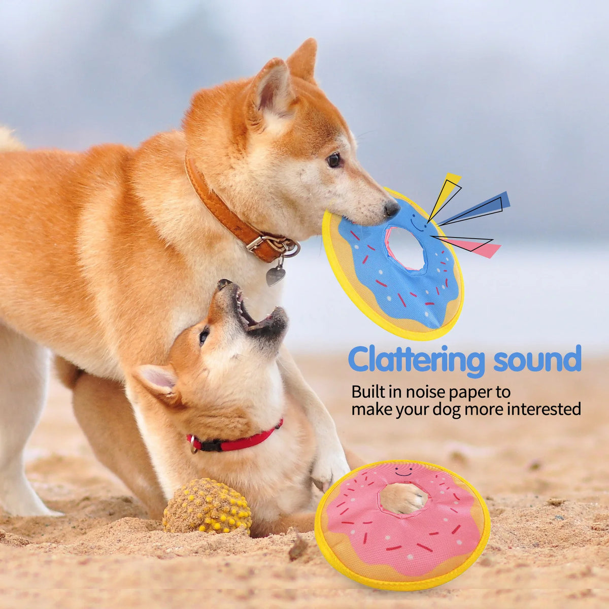 Dog Donut Squeaky Flying Disc Toy – Bite Resistant Fun