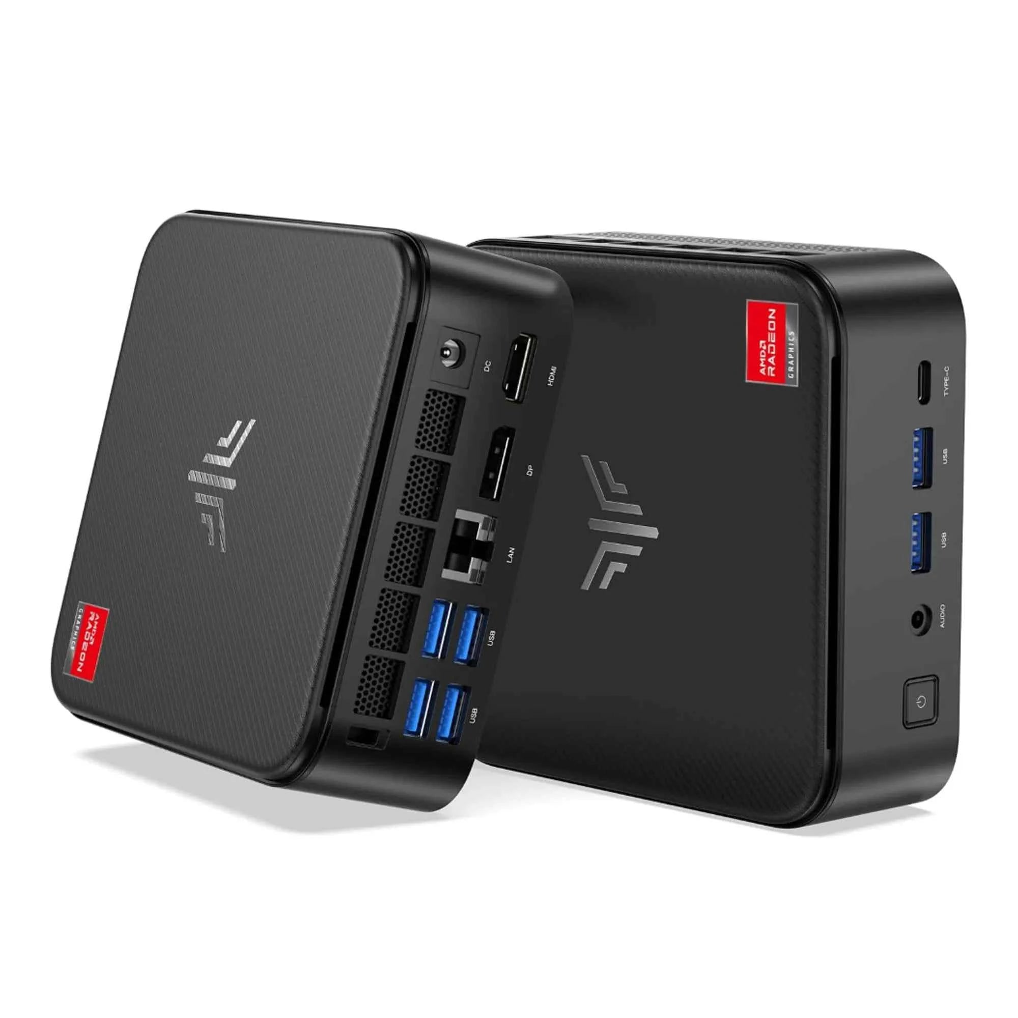 NIPOGI Mini PC with AMD Ryzen 7 7735HS 16GB DDR4 512GB M.2 SSD Mini Gaming PC with USB Type-C Supports Triple 4K Display