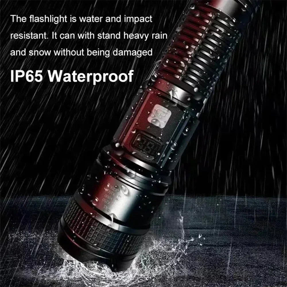 3000000LM Super Bright Flashlight Built-in Battery Rechargeable LED Flashlights High Power Torch Lamp for Camping Lantern