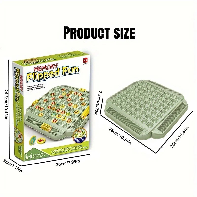 Kids' Educational Fruit Flip Memory Board Game - Creative Puzzle,2-4 Player Cooperative Strategy & Logic Training