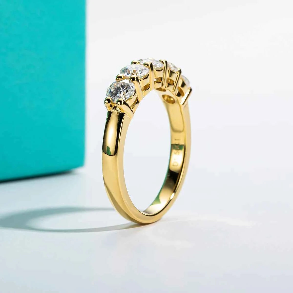 AnuJewel 4mm Moissanite Wedding Band Ring