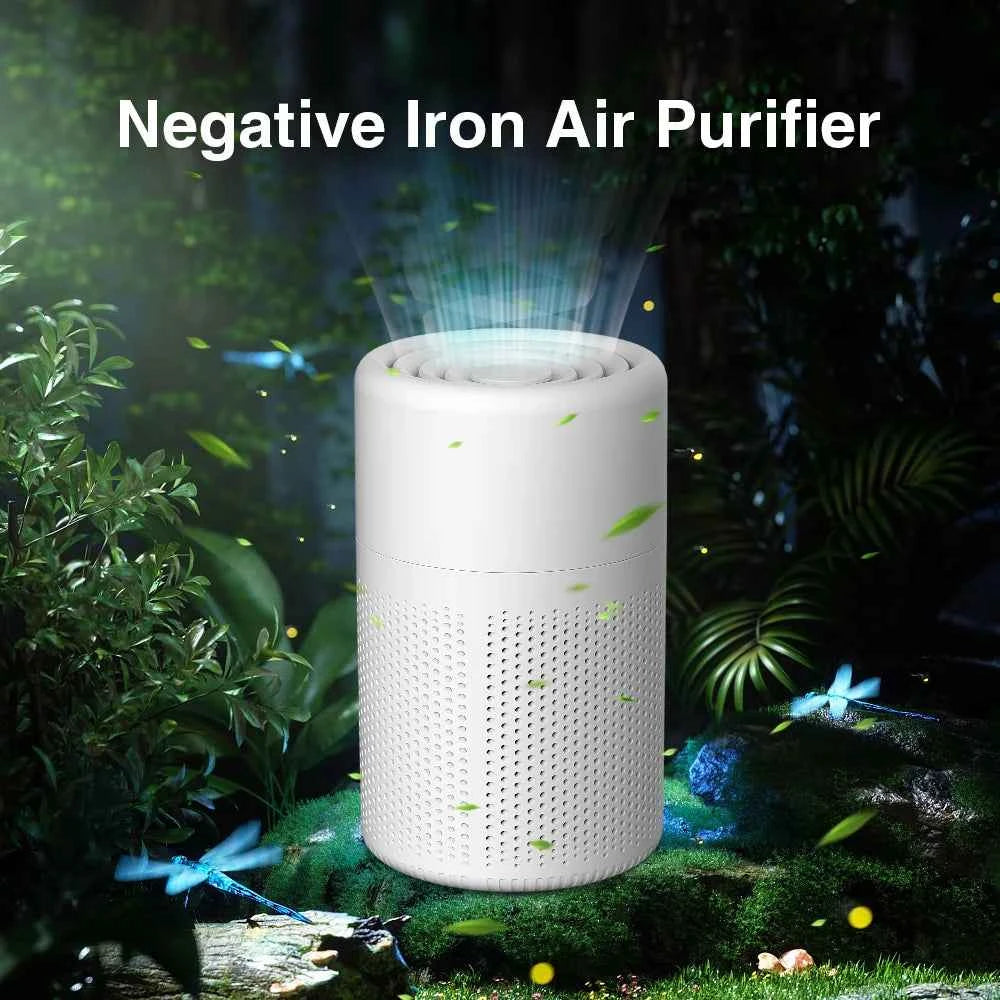 Mini Air Purifier With Activated Carbon Home HEPA Filter Deodorizer Smoke Odor Removal Negative Ion Generator Car Air Freshener