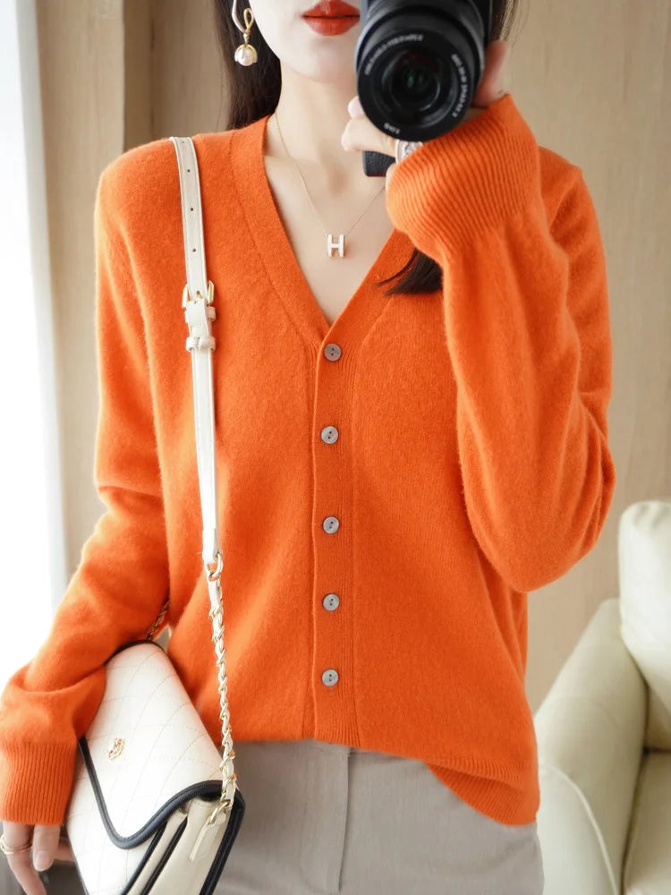 Women Cardigans 2025 Autumn Winter Single Breasted Knitwears Long Sleeve Warm Knit Cardigan Korean Fashion Spring casual Sweater