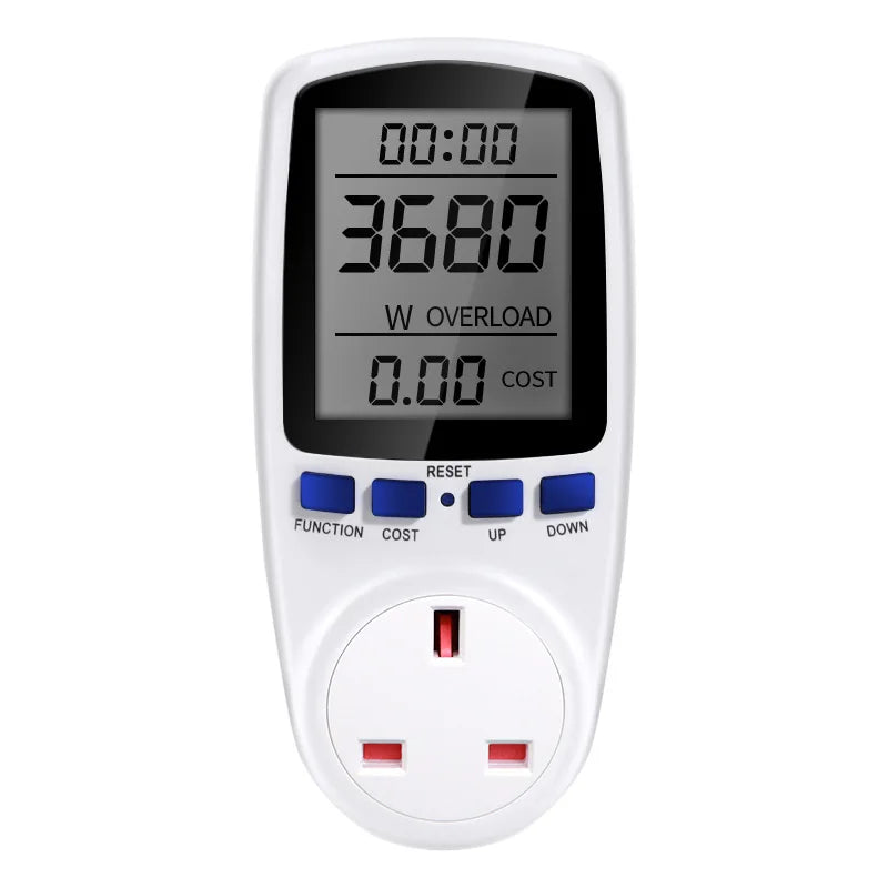 Digital Power Meter AC 220V LCD Wattmeter Socket Wattage Kwh Energy Meter EU UK US AU Plug Measuring Outlet Power Analyzer