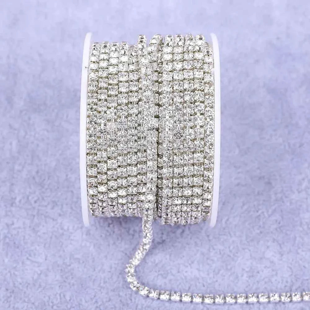 All Color Claw Chain Electrophoresi Rhinestones Trim Stone Gold Diamond Strass Decorative Applique Crystal Trimmings For Dresses