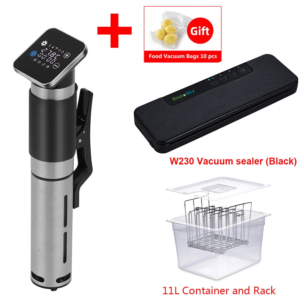 BioloMix 5th Generation WiFi Smart APP Control Sous Vide Cooker Stainless Steel IPX7 Waterproof Thermal Immersion Circulator