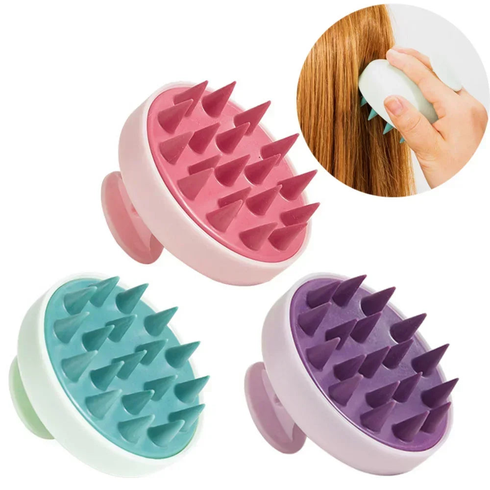 Soft Silicone Scalp Massage Brush  Hair Washing Comb Shower Bath Body Massage Brush Anti-slip Hair Care Cleaning Tool