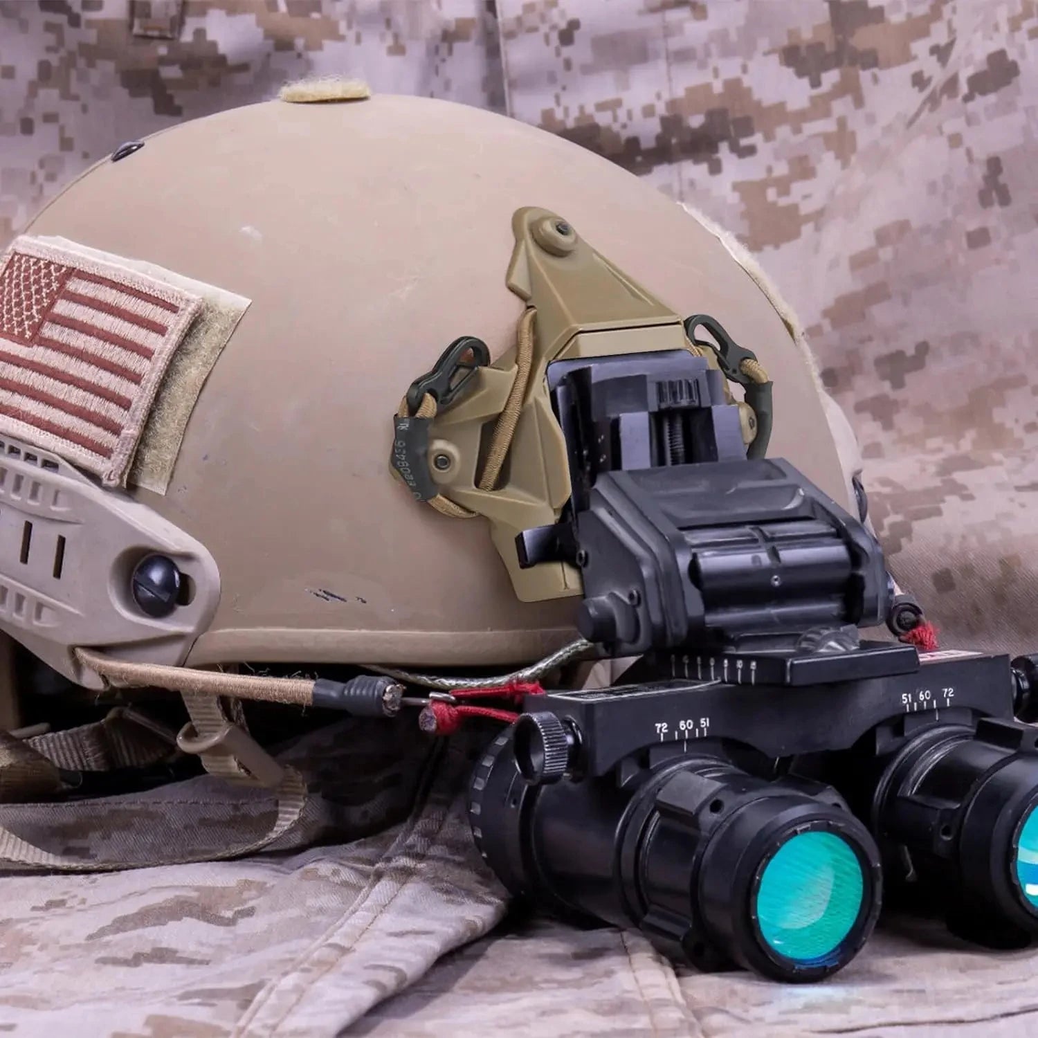 BOOIU Tactical Helmet Mount Adapter Night Vision Aluminum Alloy NVG Helmet Bracket Accessories for FAST Helmet with Hook Rope