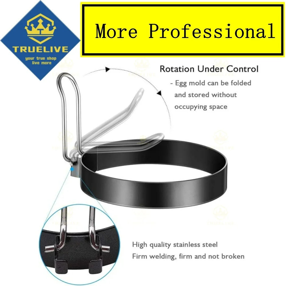 5/3/1PCS Stainless Steel Egg Cooking Rings Thickened Pancake Mold For Frying Eggs Non-Stick Frying Egg Maker Molds Kitchen Tools