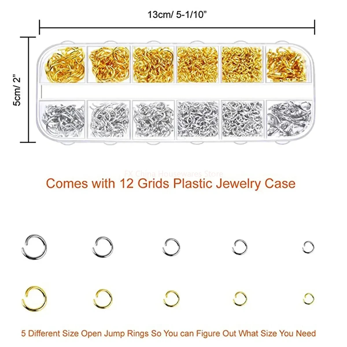 About 1200pcs Gold & Silver Jump Rings with Lobster Clasps + Pliers - DIY Jewelry Making Kit for Necklaces & Earrings