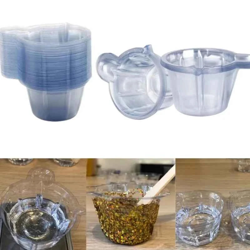 50/100/150Pcs 40ML Plastic Disposable Cup Dispenser Silicone Resin Mold Cup DIY Material Ratio Mixing Cup