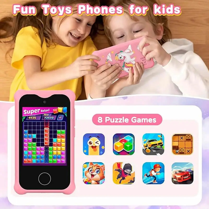 Digital Camera Kids Smart Phone MP3 Player Camera Toys Toys for Girls Touchscreen Unicorn Baby Mobile Educational Boys Age 3-8