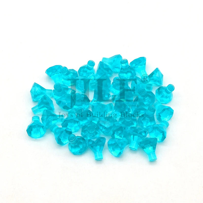 100pcs Moc Rock 1x1 Jewel 24 Facet Stone 30153 City Street View Diamond Building Bricks Blocks Bulk Compatible with Assembles