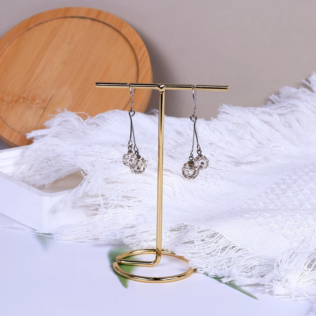 Wood & Metal Jewelry Display Stand Bracelet Earring Rack