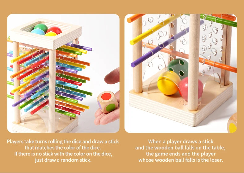 Parent child interactive wooden stick children's two person battle spatial thinking training puzzle toy