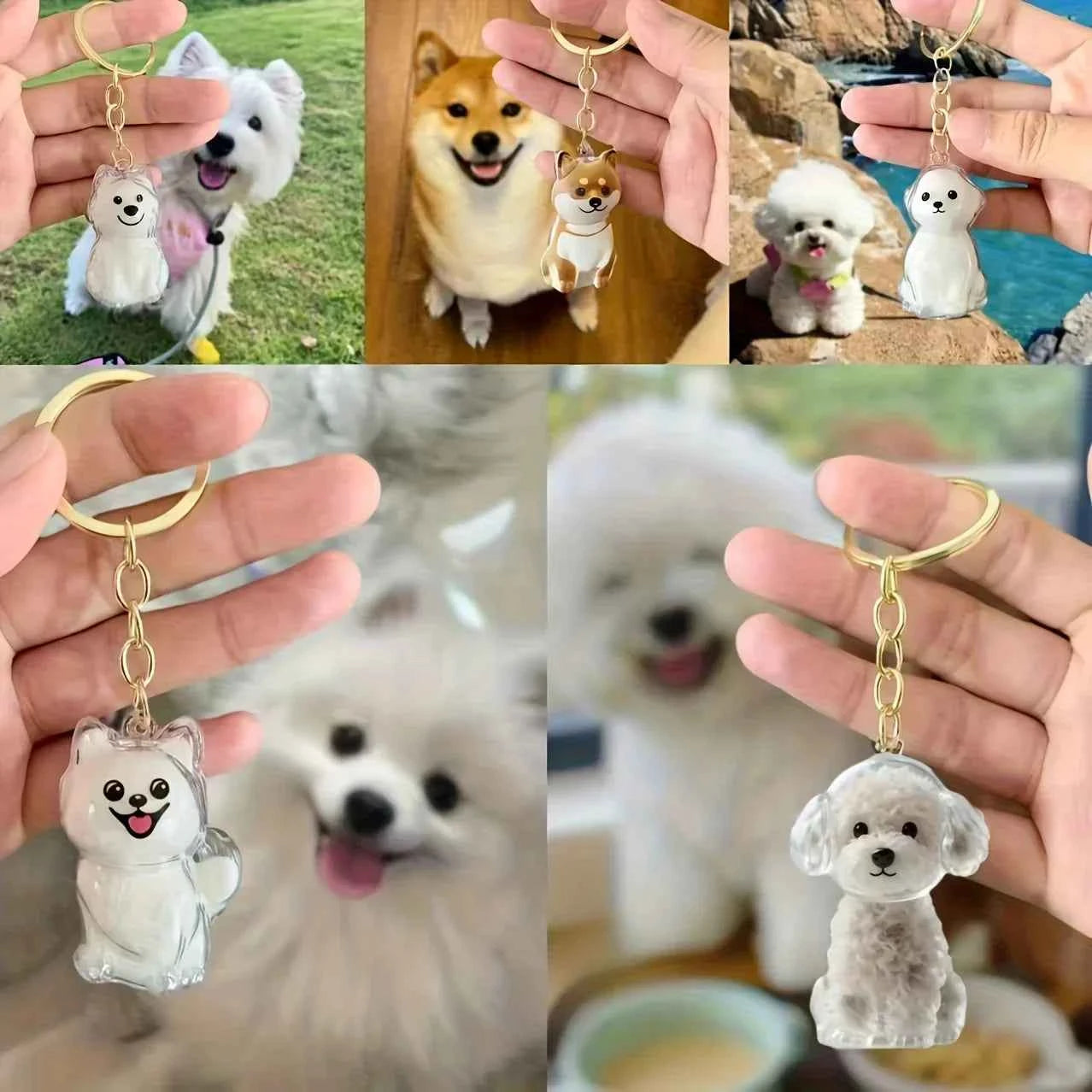 Transparent Dog Hair Storage Pendant Dog Hair Collector Keychain Pet Hair Memorial Bottle for Pet Lovers DIY Memorial Keychain