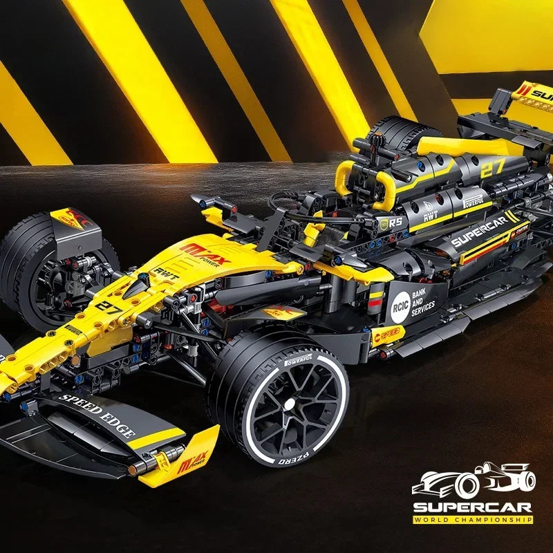 MOC Technical JKC7205 Racing 1:8 Racing Driver 27 Building Block Remote Control Lighting Racing Renault F1 Toy Kids Gift