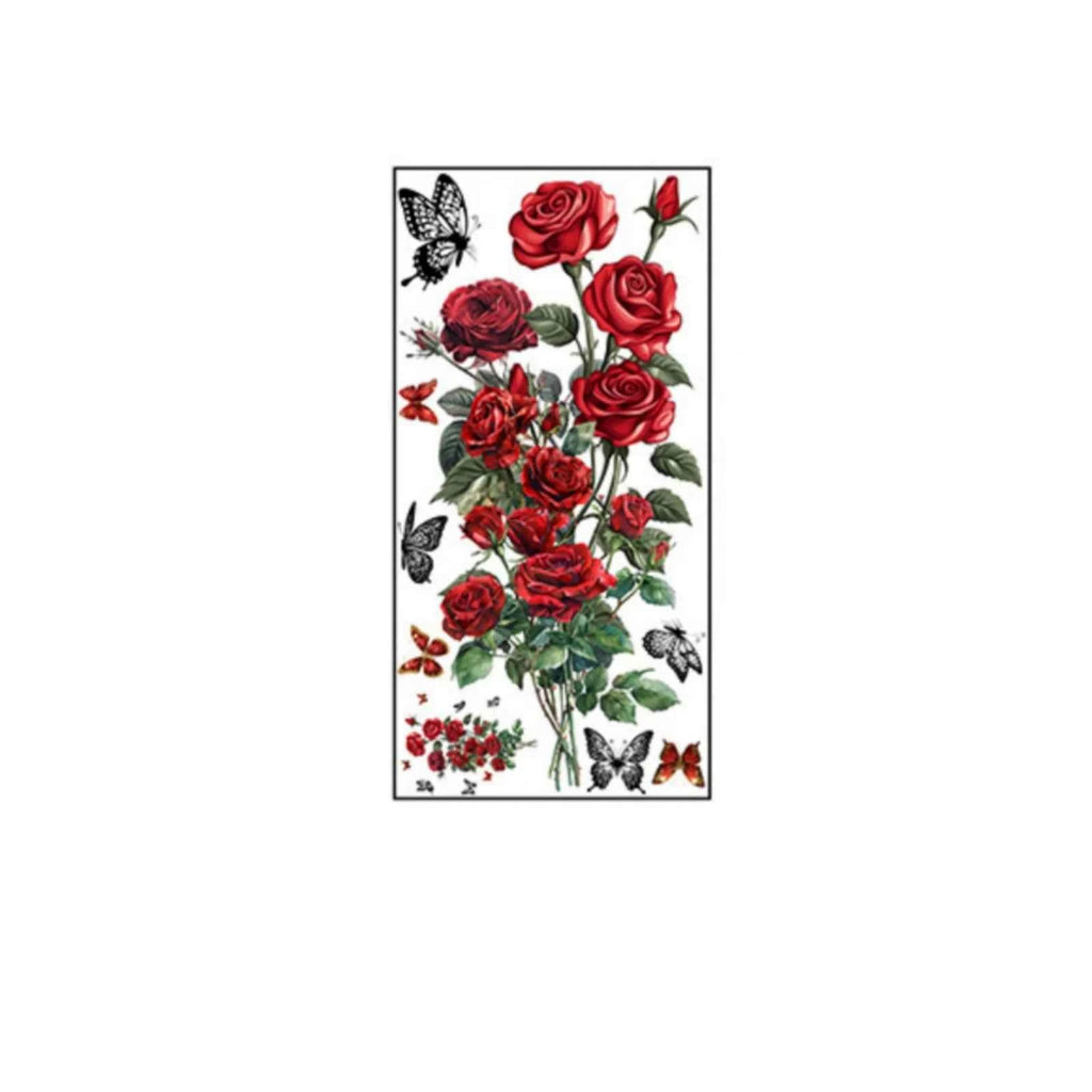 DIY Self-Adhesive Red Rose Wall Stickers For Living Rooms Bedroom Background Wall Decoration Creative Sticker Mural Home Decor