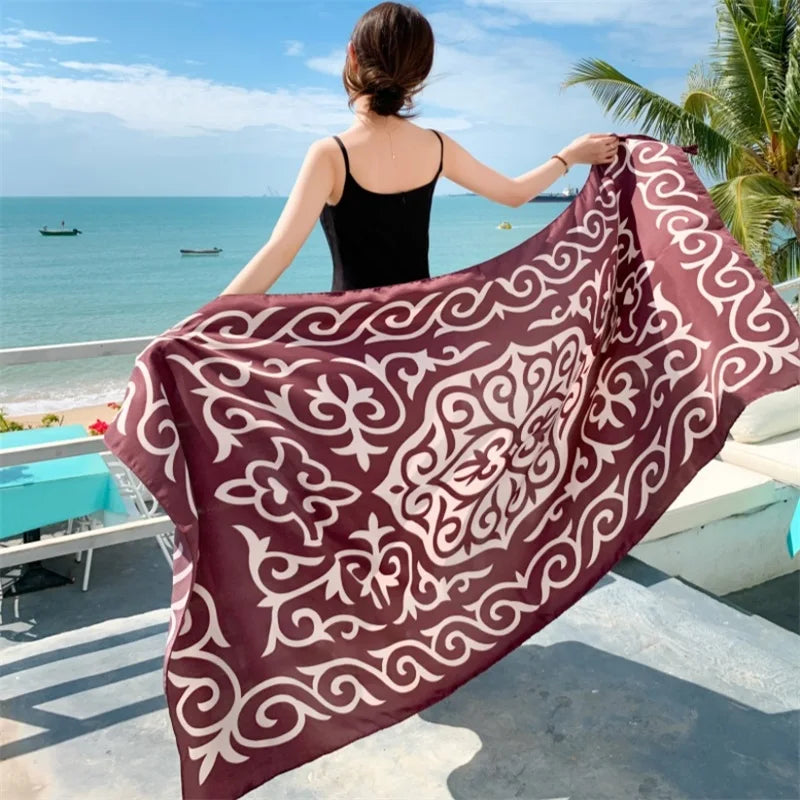 20 styles 90x180cm Cotton linen Summer Beach Dress Bikini Cover-ups Sarong Wrap Scarf Women Brazilian Swimsuit Bathing Cover Up