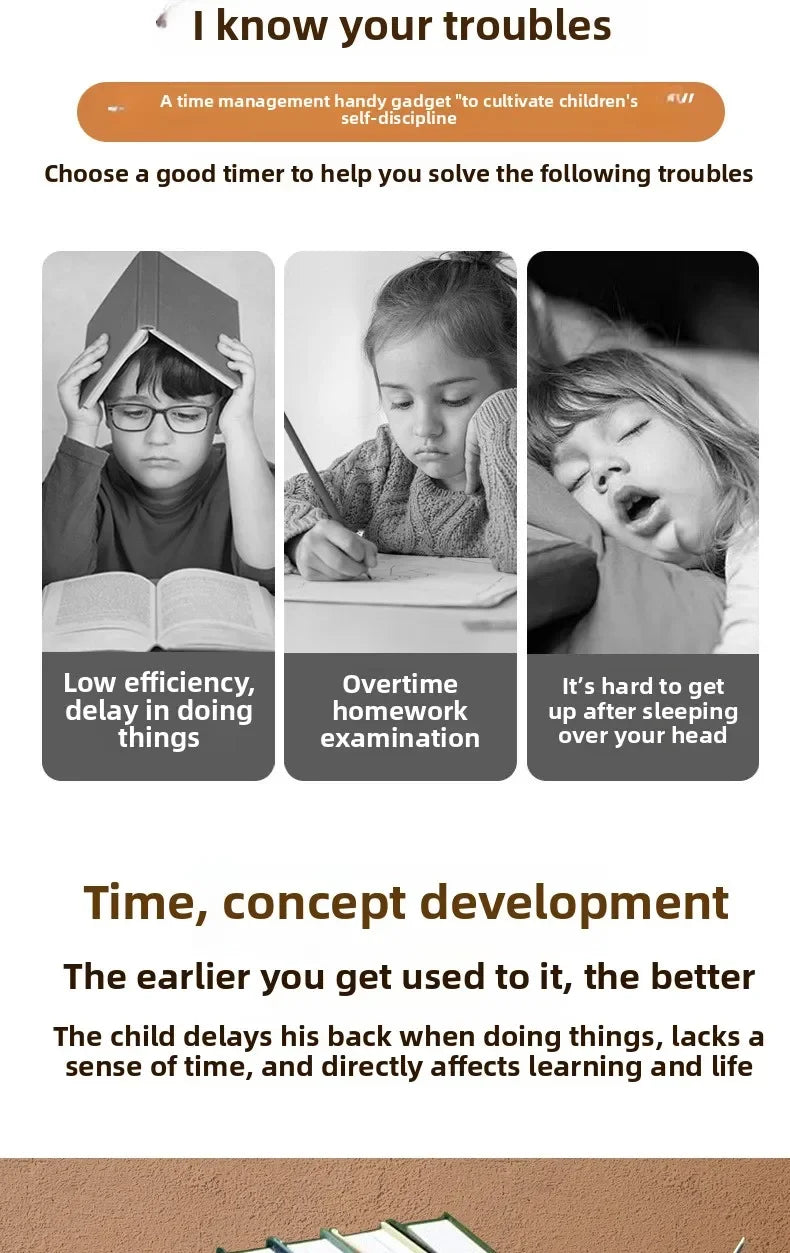 Kids Children Reminder Time Management Tool Visual Timer Night Light Ultra Silent Alarm Clock 60 Minutes Countdown Timer Digital