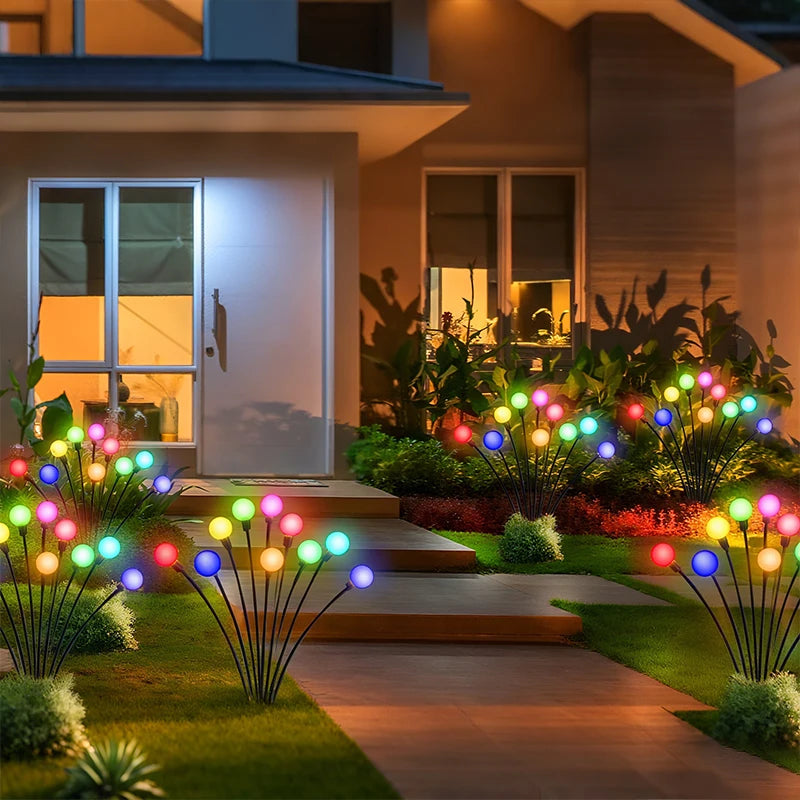 LED Solar Garden Lights Outdoor Firefly Lights Sway By Wind Waterproof for Garden Patio Pathway Fairy Decoration