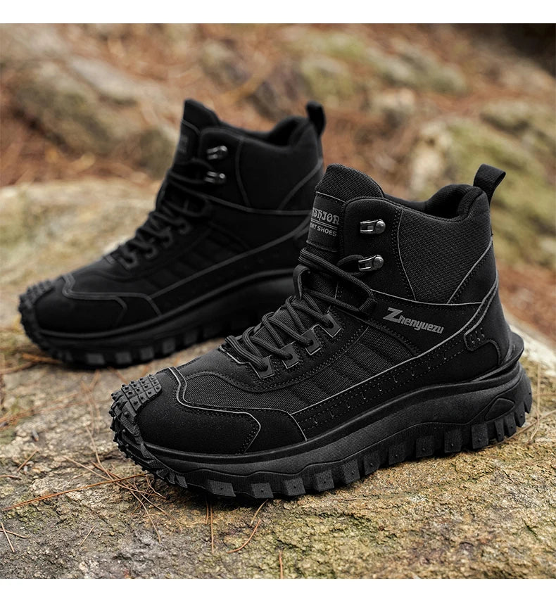 2026 New Outdoor Boots Men's High Top Thick Bottom Tactical Shoes Large Size 47 Hiking Sports Workwear Shoes 48 Casual Style