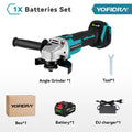 YOFIDRA Meuleuse d'Angle Sans Fil Brushless 4 Vitesses 125mm Machine de Coupe Polissage Outil Électrique pour Batterie Makita