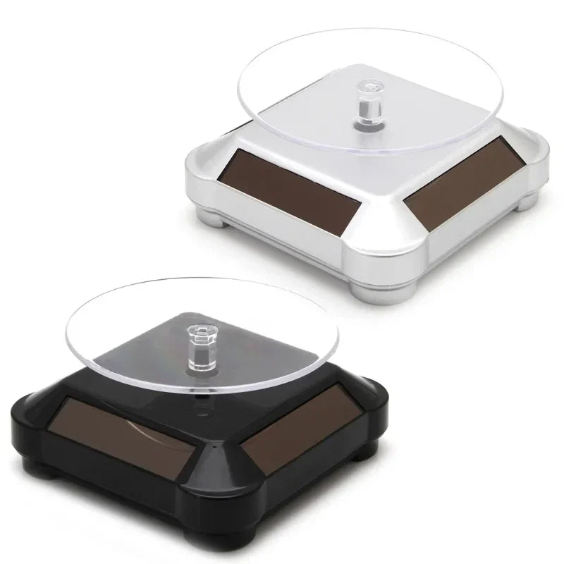 Solar Showcase 360 Automatic Rotating Turntable Jewelry Organizer Jade Ware Necklace Bracelet Watch Phone Display Stand