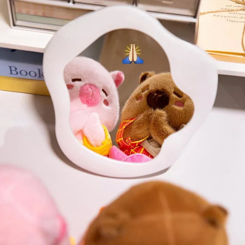 Adorable Plush Pig Bear Capybara Stuffed Animals Set Popcorn Lotus Containers Soft Home Nursery Decor Gift Kids Baby