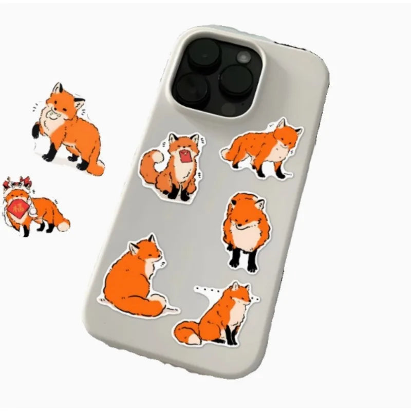 10/80Pcs Cartoon Fox Firefox Stickers Art Animal DIY Gift Toys Decal for Laptop Scrapbook Decorative Phone Luggage Waterproof